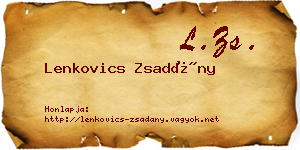 Lenkovics Zsadány névjegykártya